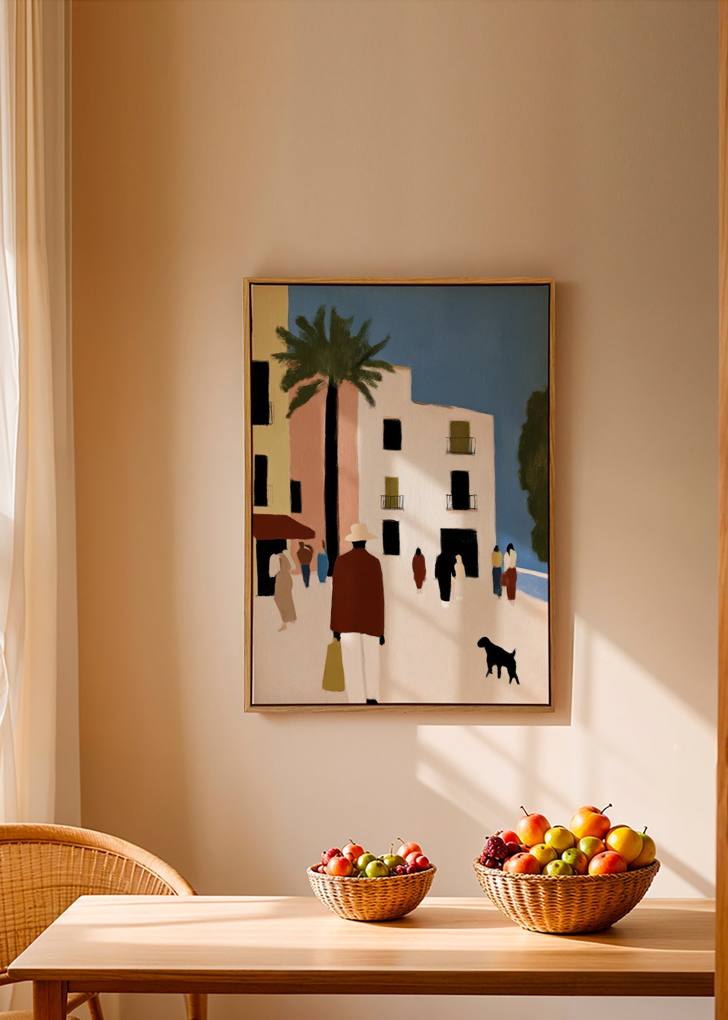 Arte para cozinha: Passeio mediterrâneo com palmeira – Canvas1