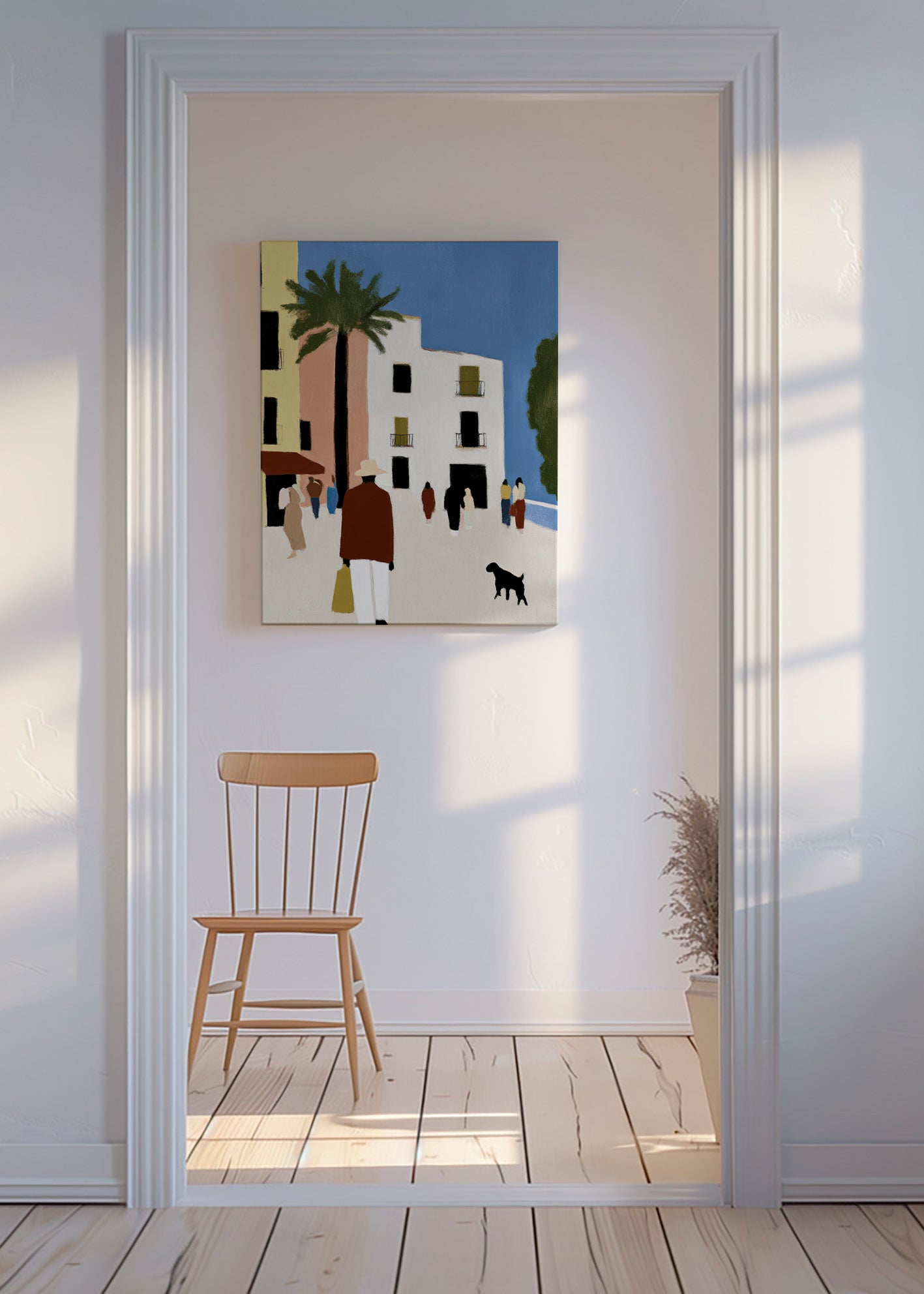 Arte para cozinha: Passeio mediterrâneo com palmeira – Canvas