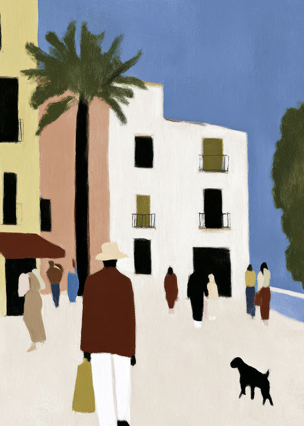 Arte para cozinha: Passeio mediterrâneo com palmeira