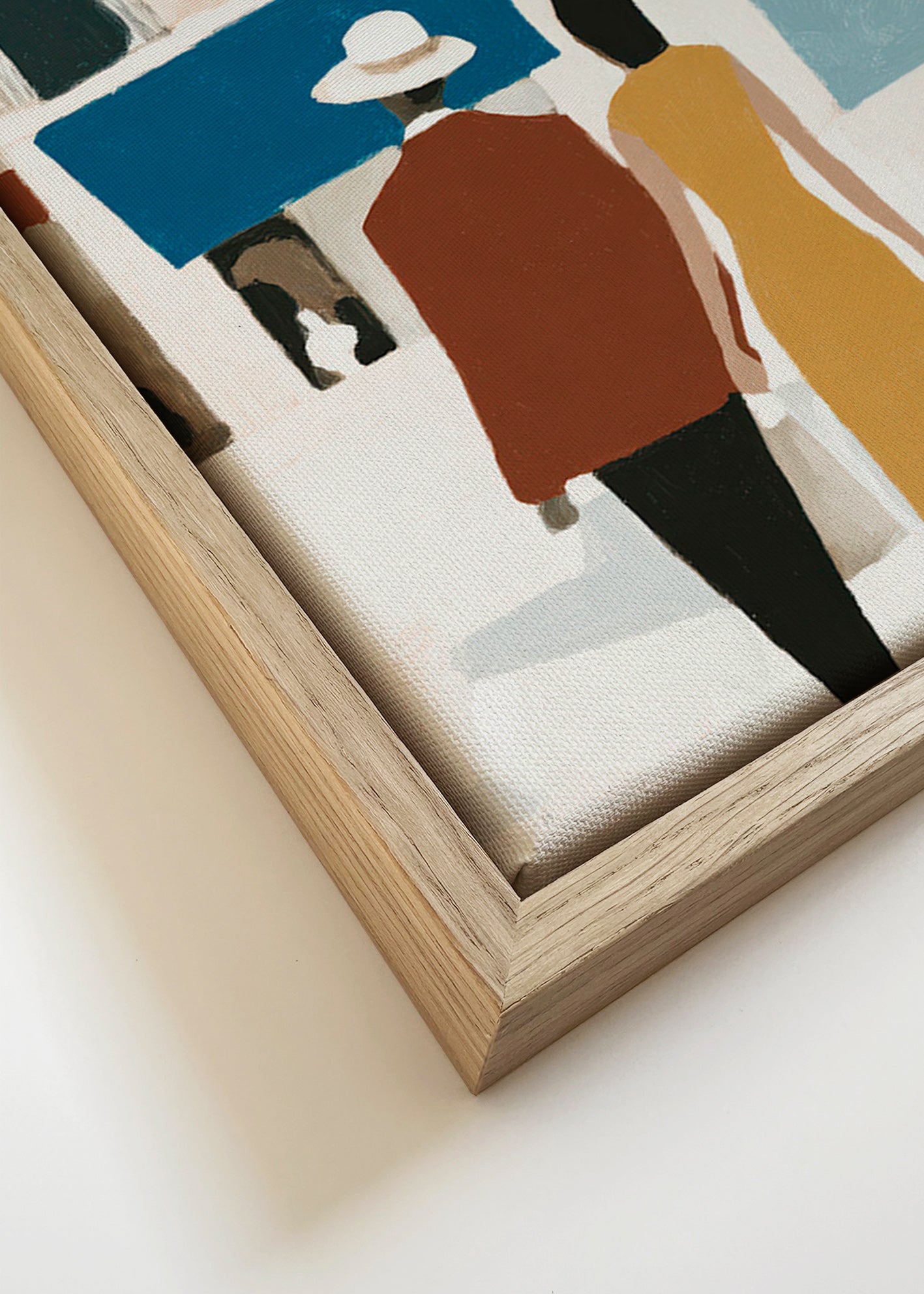Ilustração de casal em fachada minimalista – Canvas detail