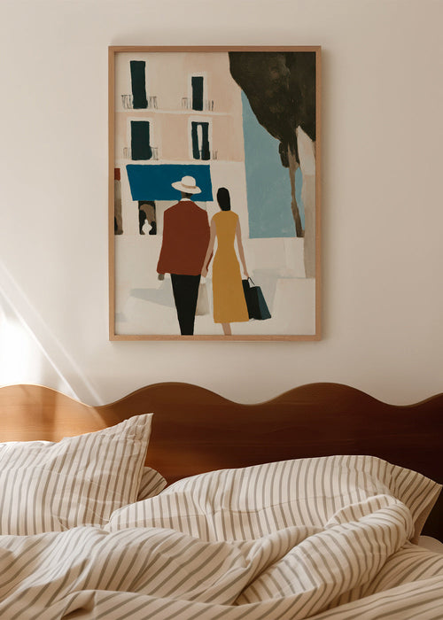 Ilustração de casal em fachada minimalista – Product1