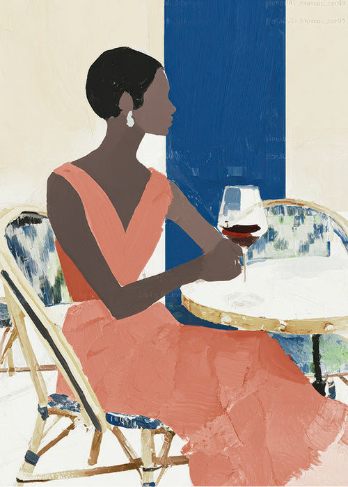 Arte para cozinha mulher com taça