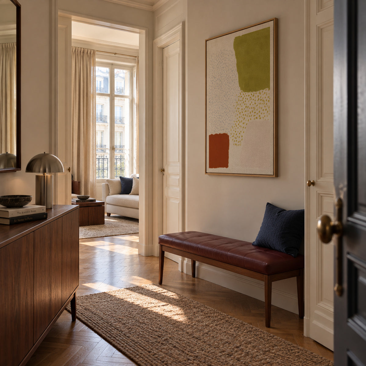 Olive Pattern - Framed canvas in an interior