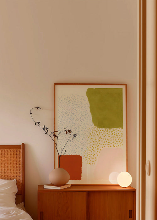 Estampa botânica com blocos oliva e terracota – Product1