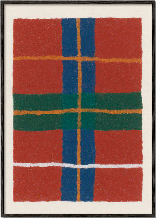 Quadro geométrico padrão tartan quente – Black Frame