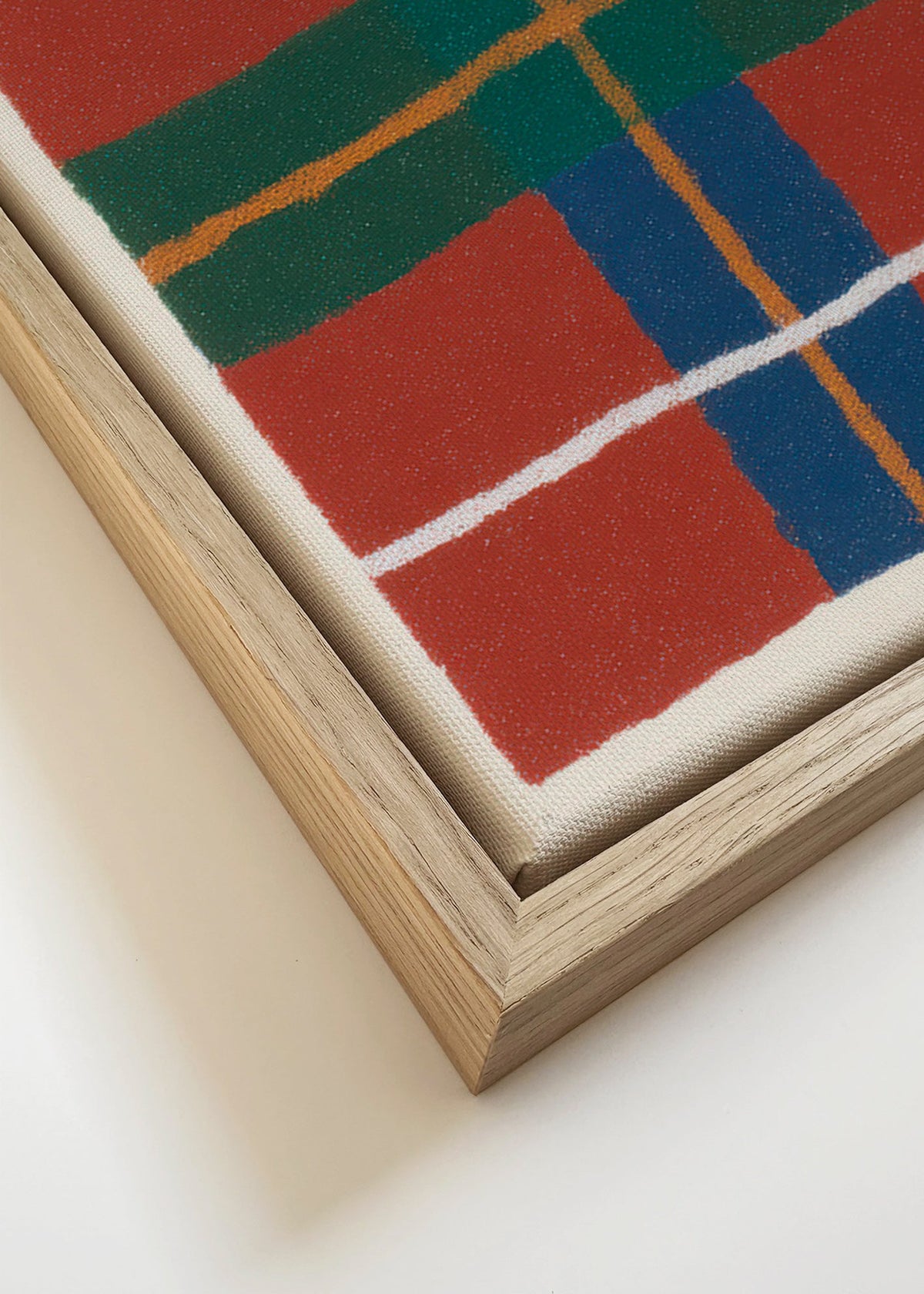 Quadro geométrico padrão tartan quente – Canvas detail