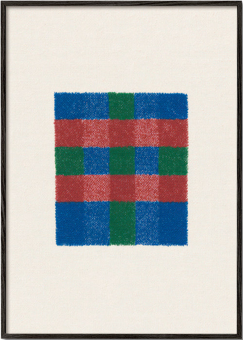 Quadro geométrico em padrão xadrez colorido – Black Frame