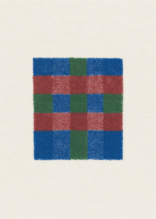 Quadro geométrico em padrão xadrez colorido