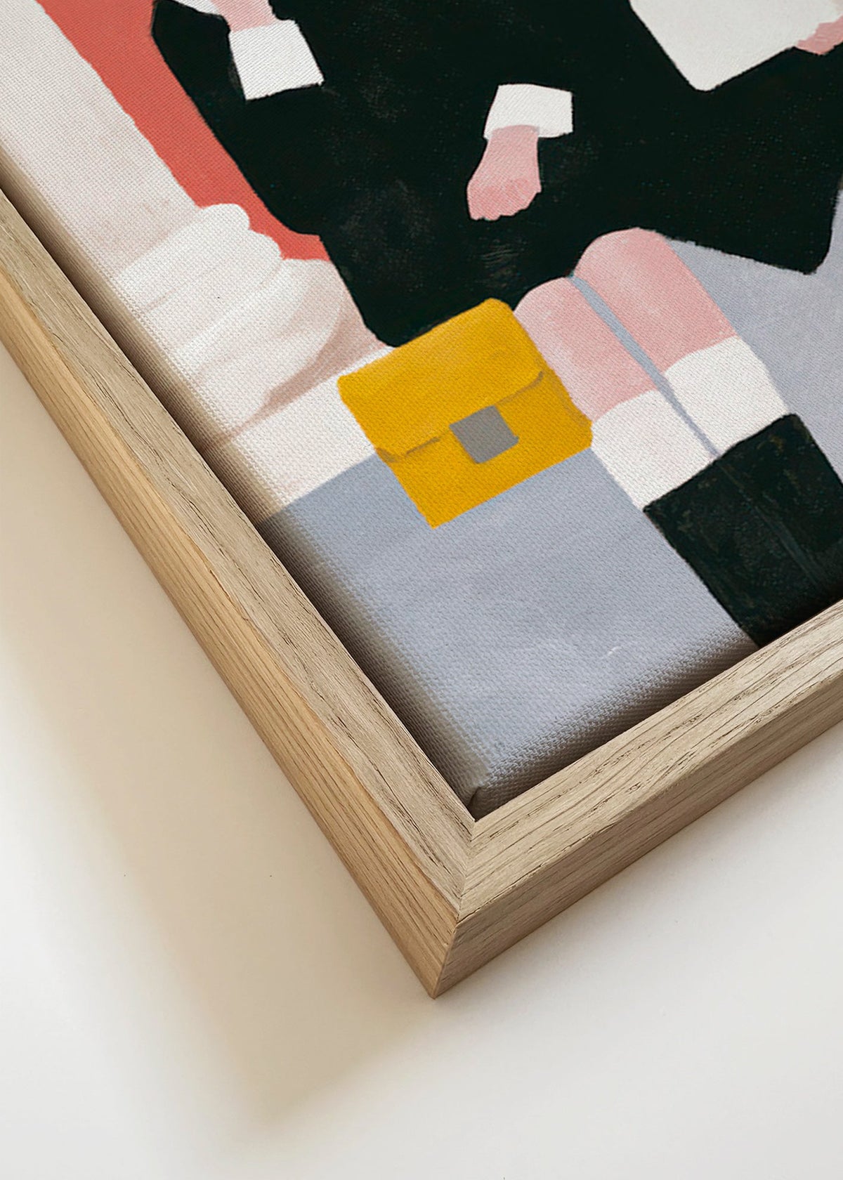 Ilustração de duas figuras sentadas estilo retrô – Canvas detail