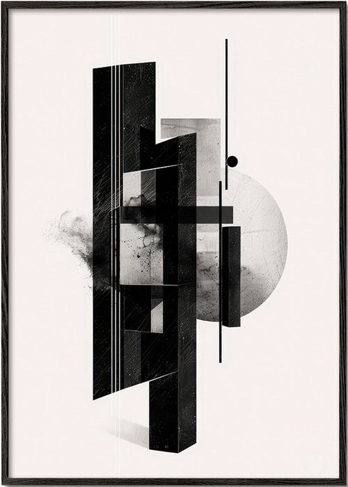 Monólitos geométricos em preto e branco – Black Frame