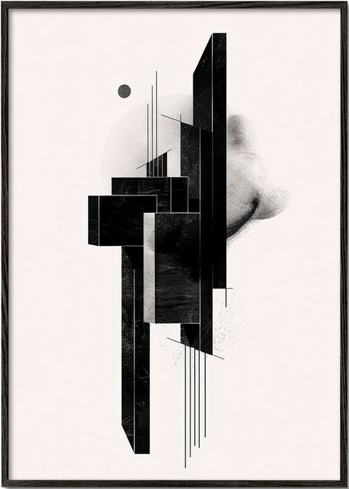 Poster geométrico Monólito preto – Black Frame