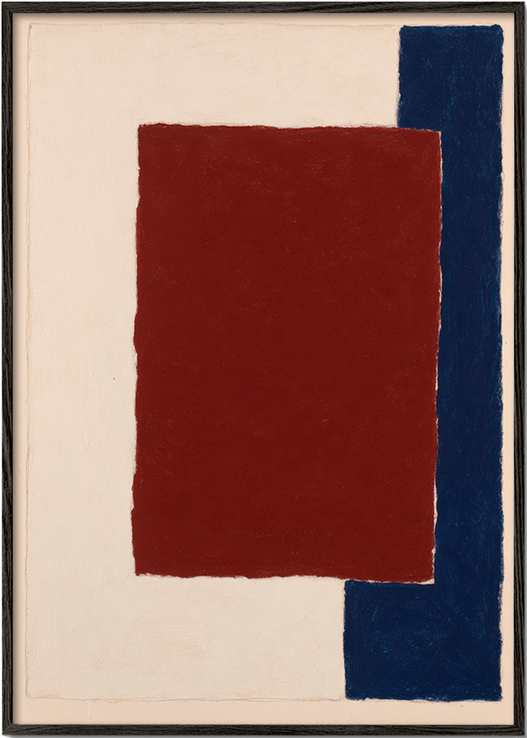 Arte abstrata com retângulo borgonha – Black Frame