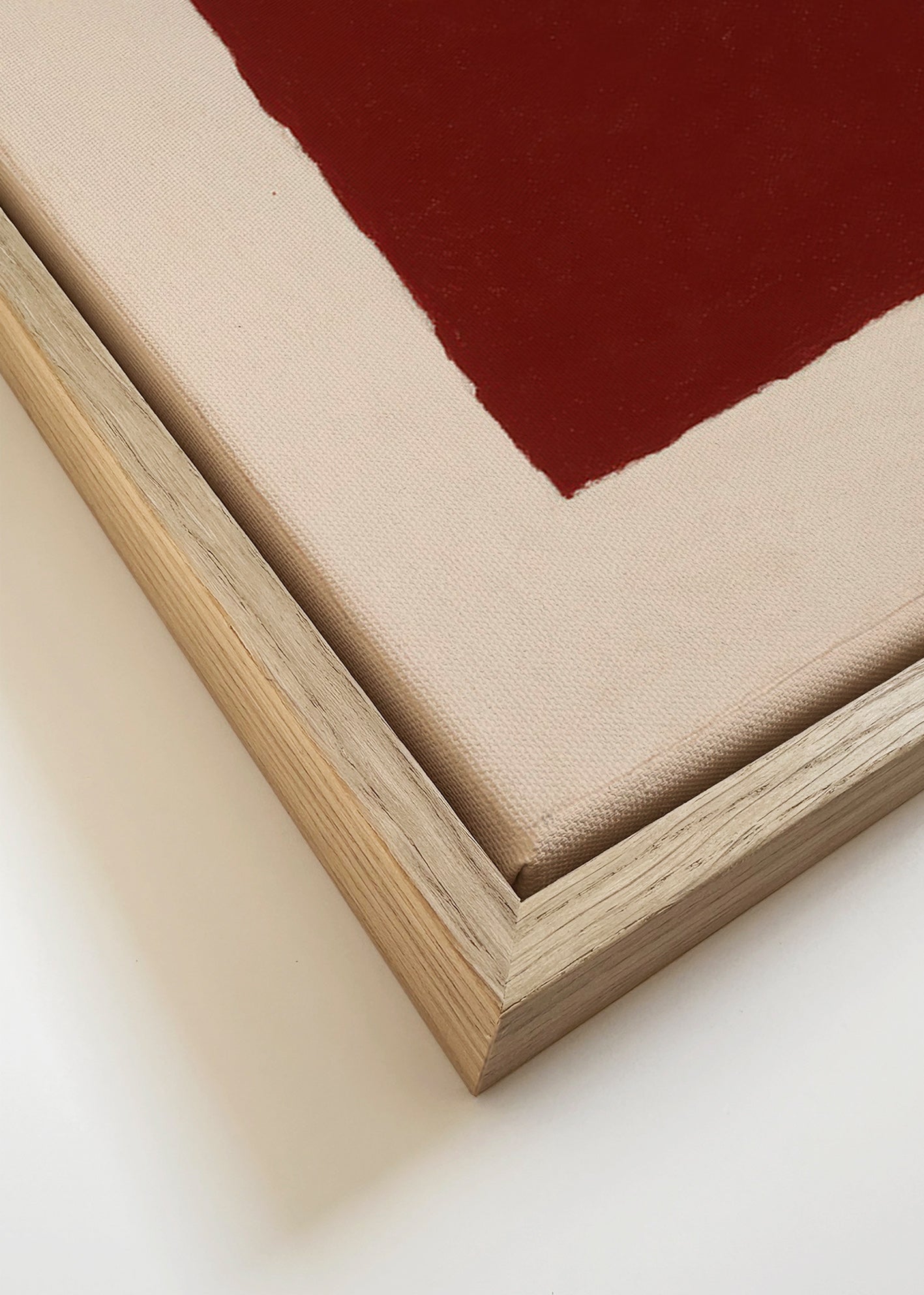 Arte abstrata com retângulo borgonha – Canvas detail