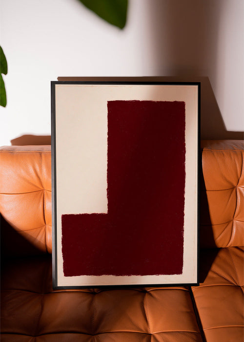 Quadro abstrato com bloco borgonha – Product1