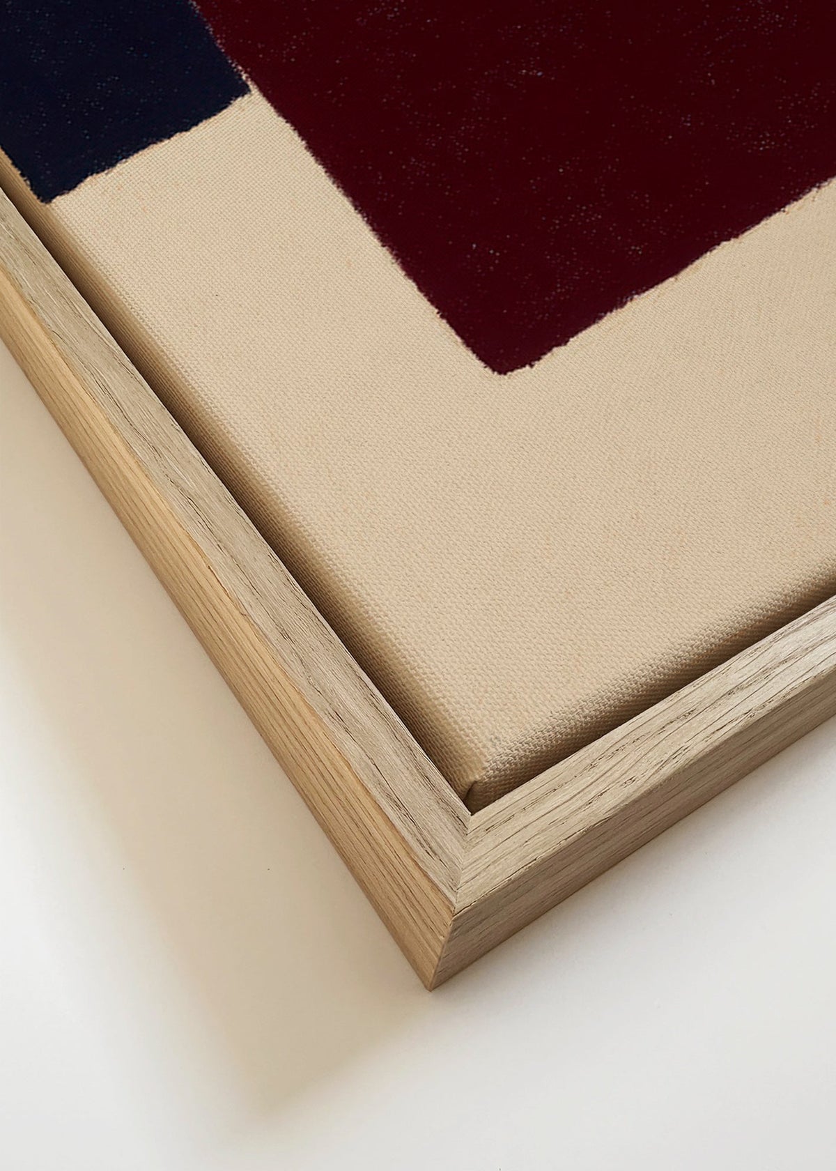 Arte abstrata com retângulo borgonha – Canvas detail