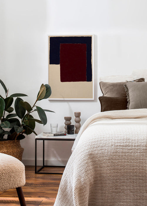 Arte abstrata com retângulo borgonha – Product1