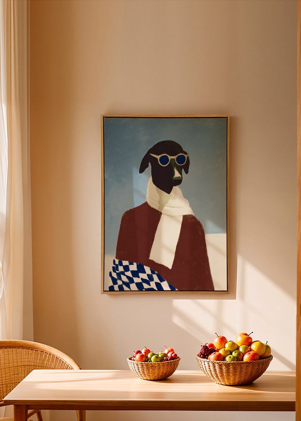 Quadro cão com cachecol de inverno – Canvas1