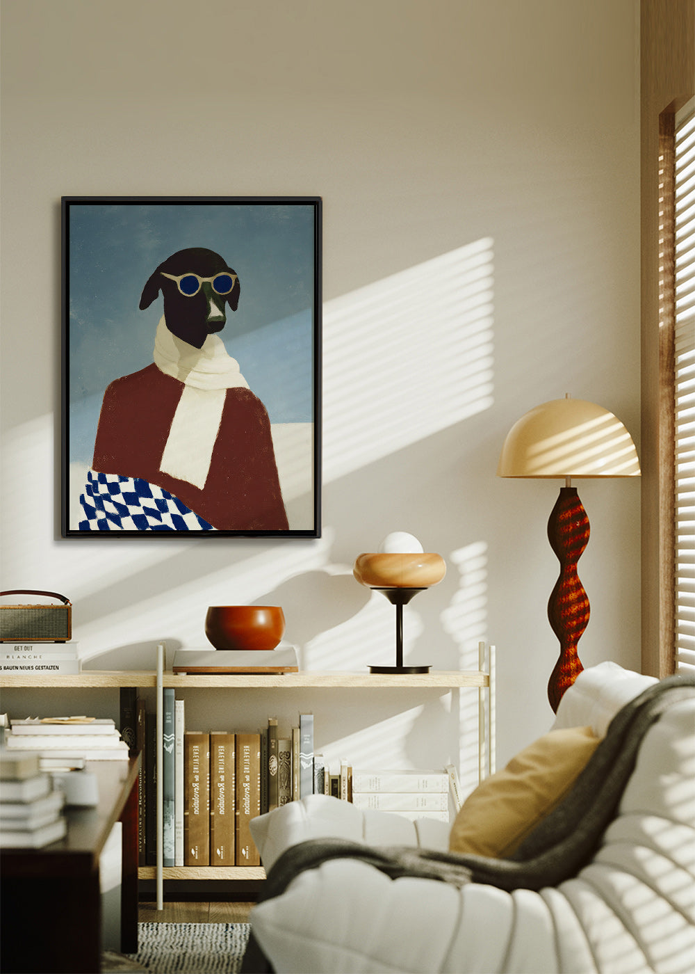 Quadro cão com cachecol de inverno – Canvas2