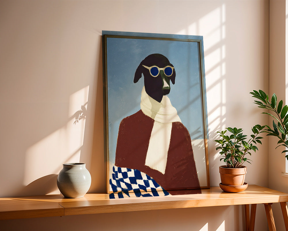 Quadro cão com cachecol de inverno – Product1