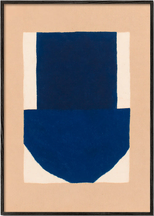 Quadro geométrico com bloco azul-marinho – Black Frame
