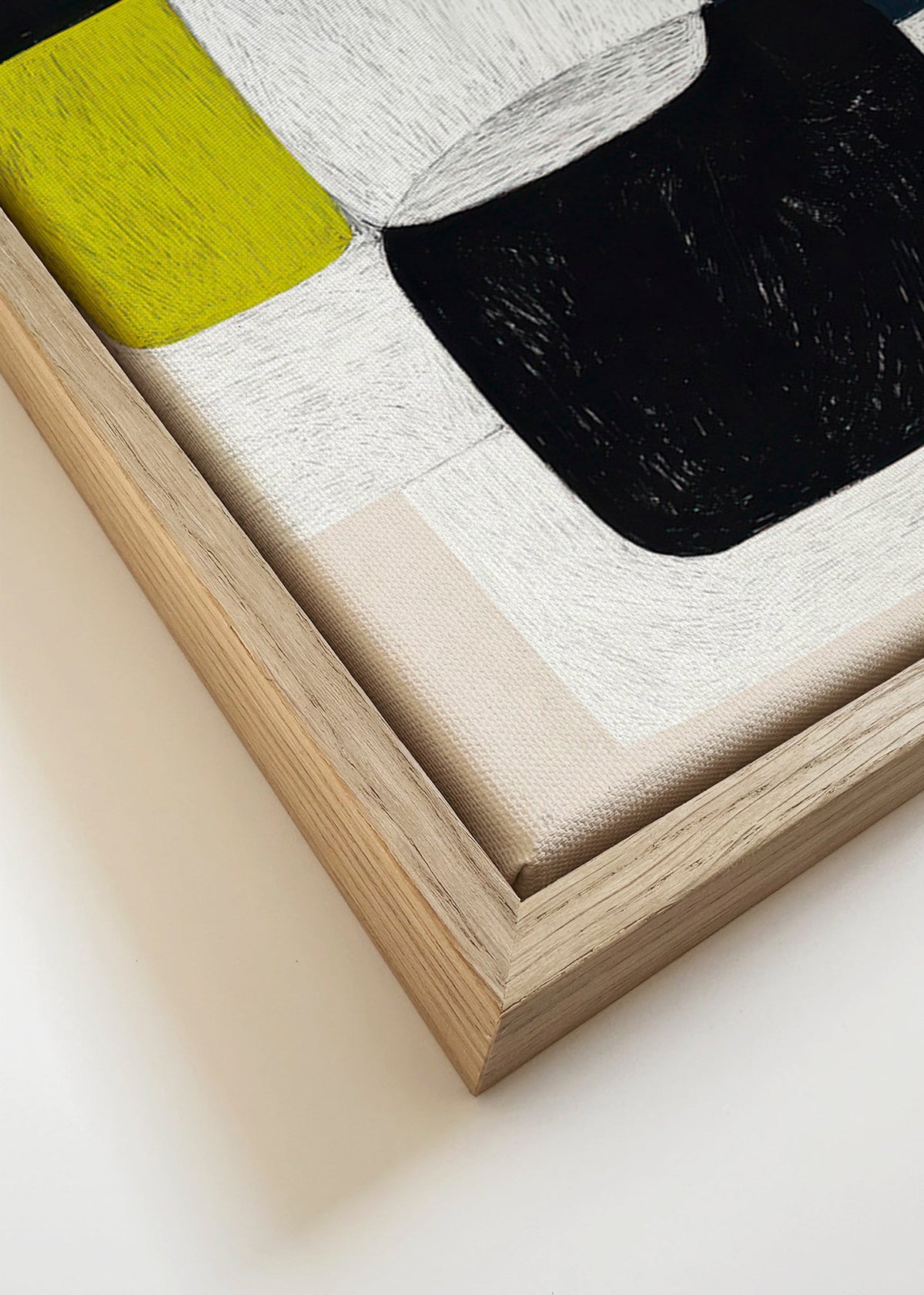 Quadro geométrico com blocos de cor – Canvas detail