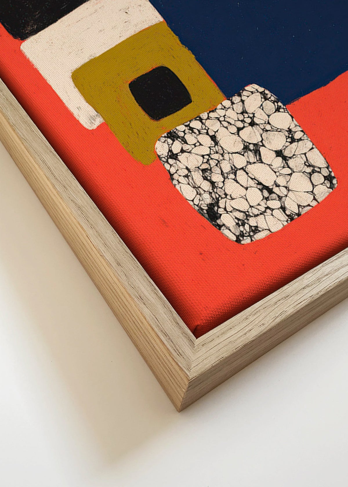 Poster geométrico vermelho e azul – Canvas detail