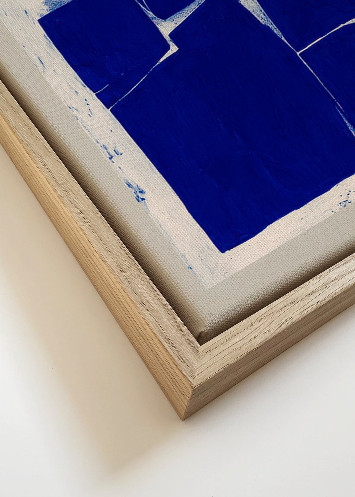 Quadro geométrico blocos índigo – Canvas detail