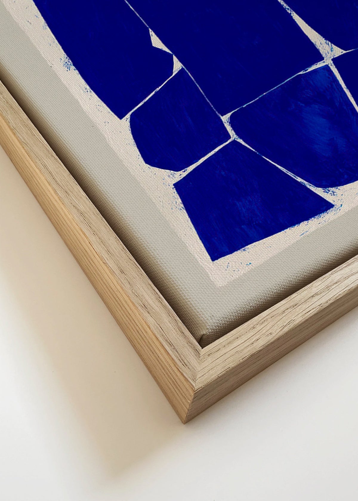 Quadro abstrato em blocos azuis – Canvas detail