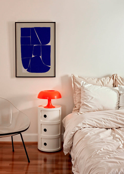 Quadro geométrico índigo com blocos orgânicos – Product1