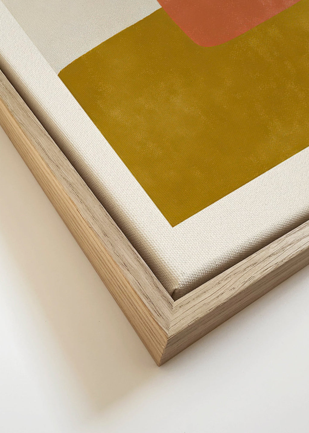 Arte abstrata com blocos terracota e ocre – Canvas detail