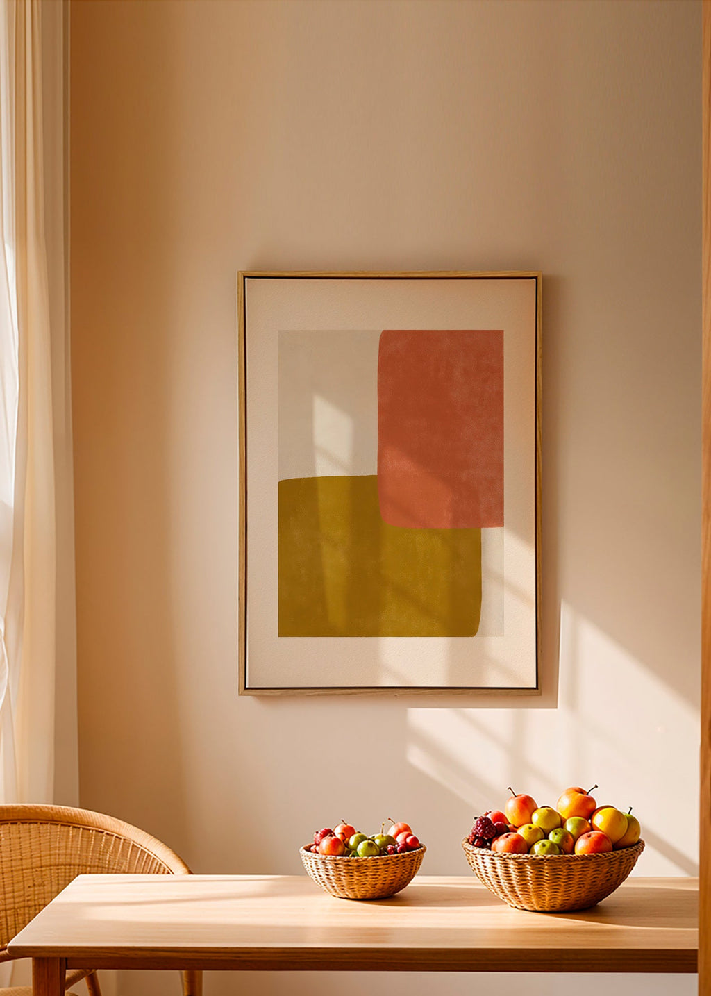 Arte abstrata com blocos terracota e ocre – Canvas1