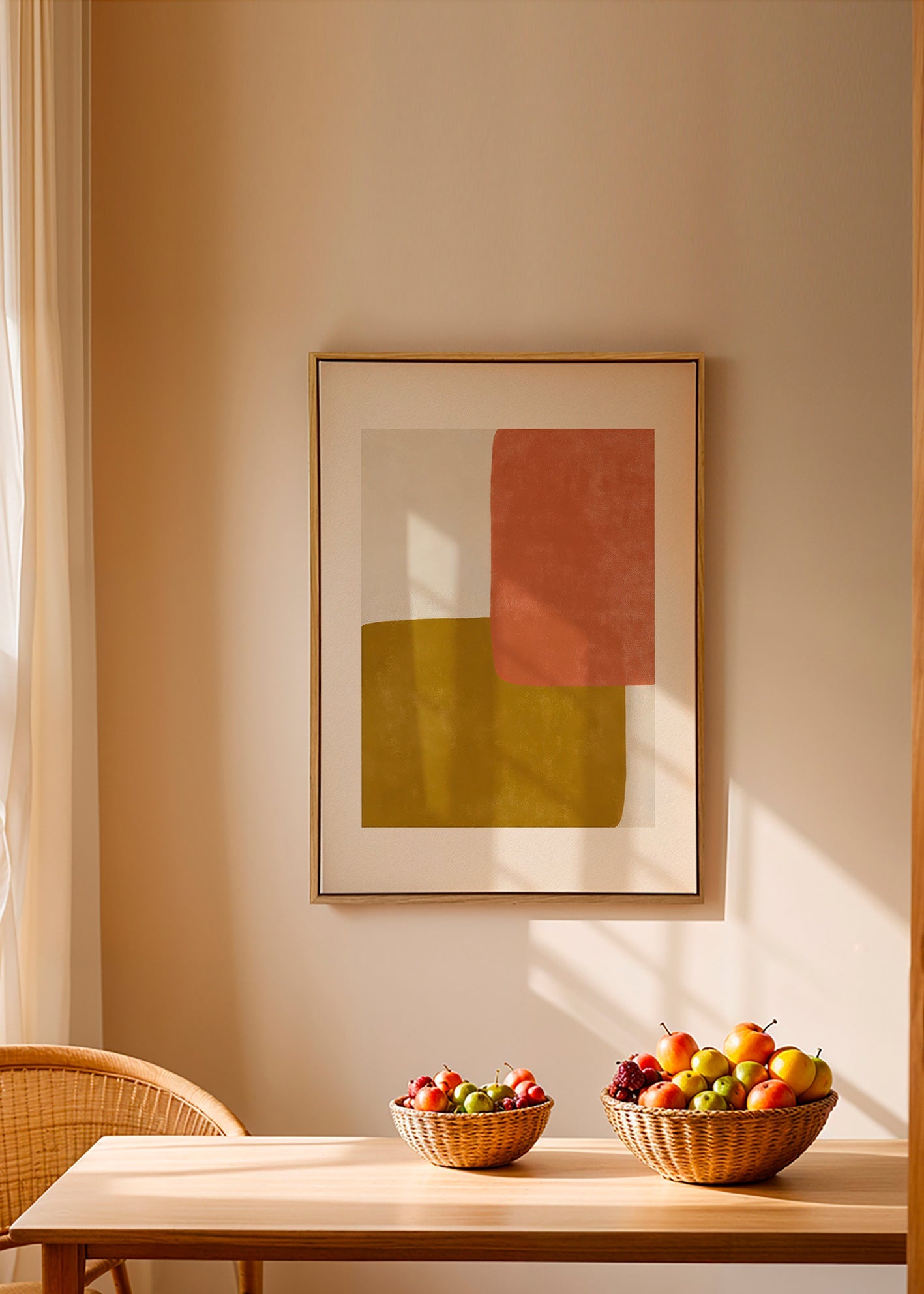 Arte abstrata com blocos terracota e ocre – Canvas1