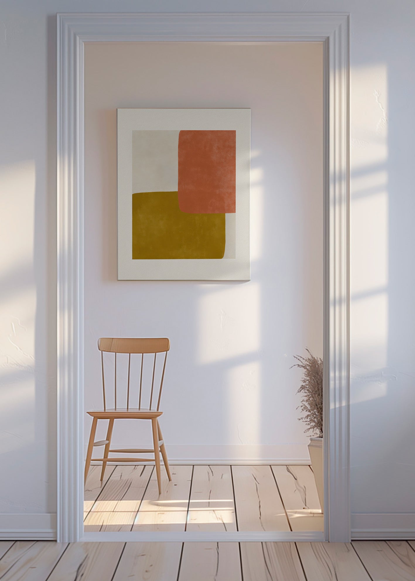 Arte abstrata com blocos terracota e ocre – Canvas