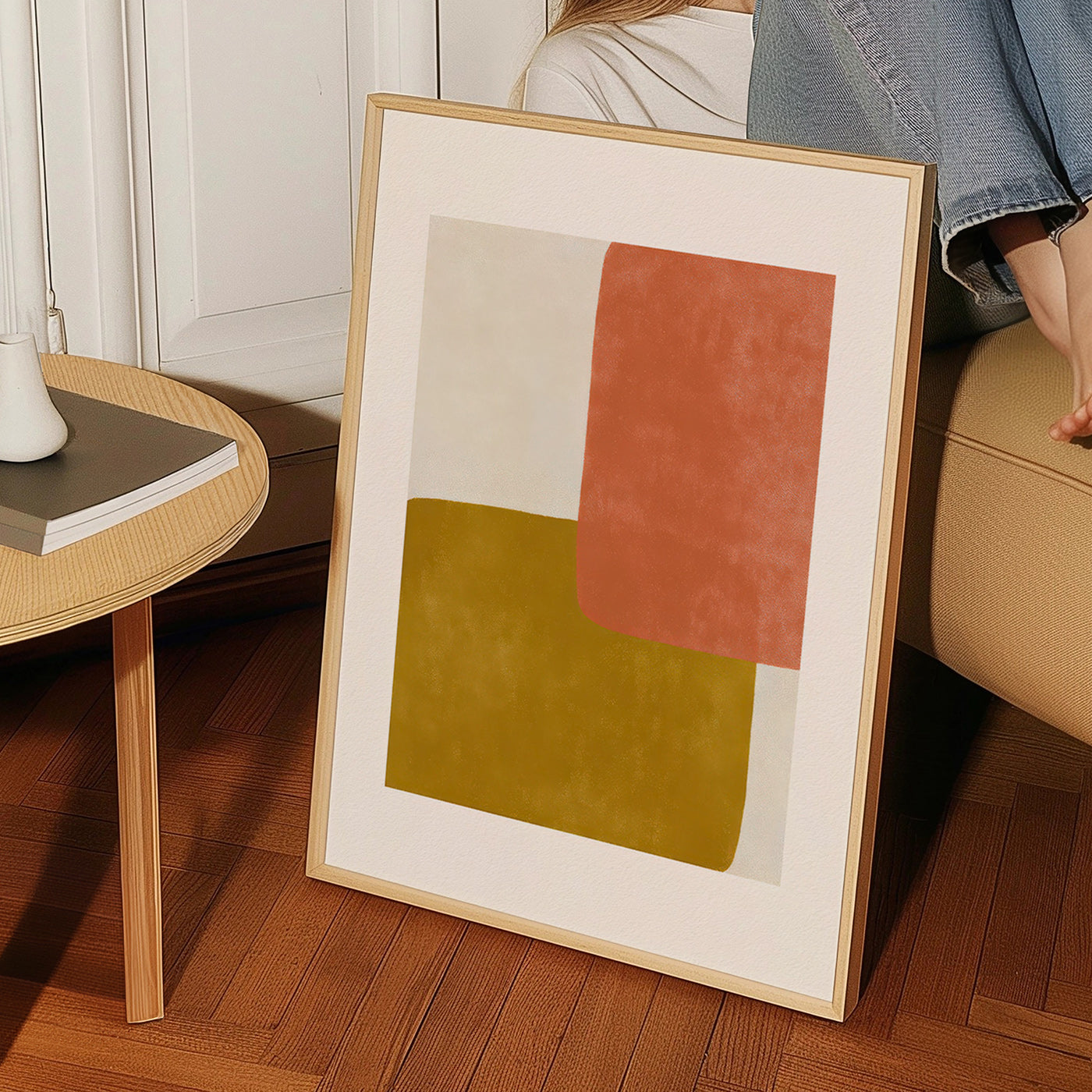 Arte abstrata com blocos terracota e ocre – Product3