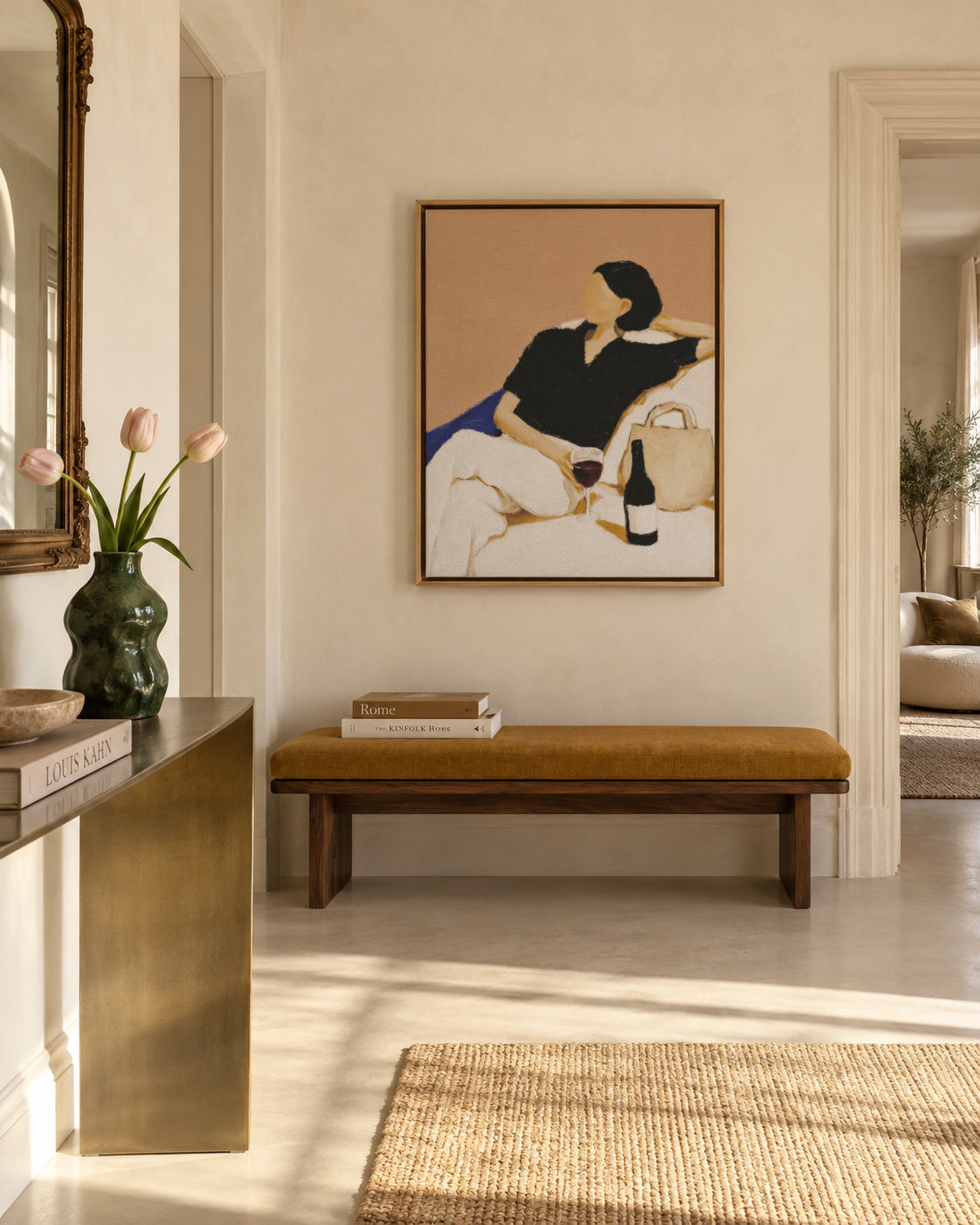 Summer Leisure - Framed canvas in an interior