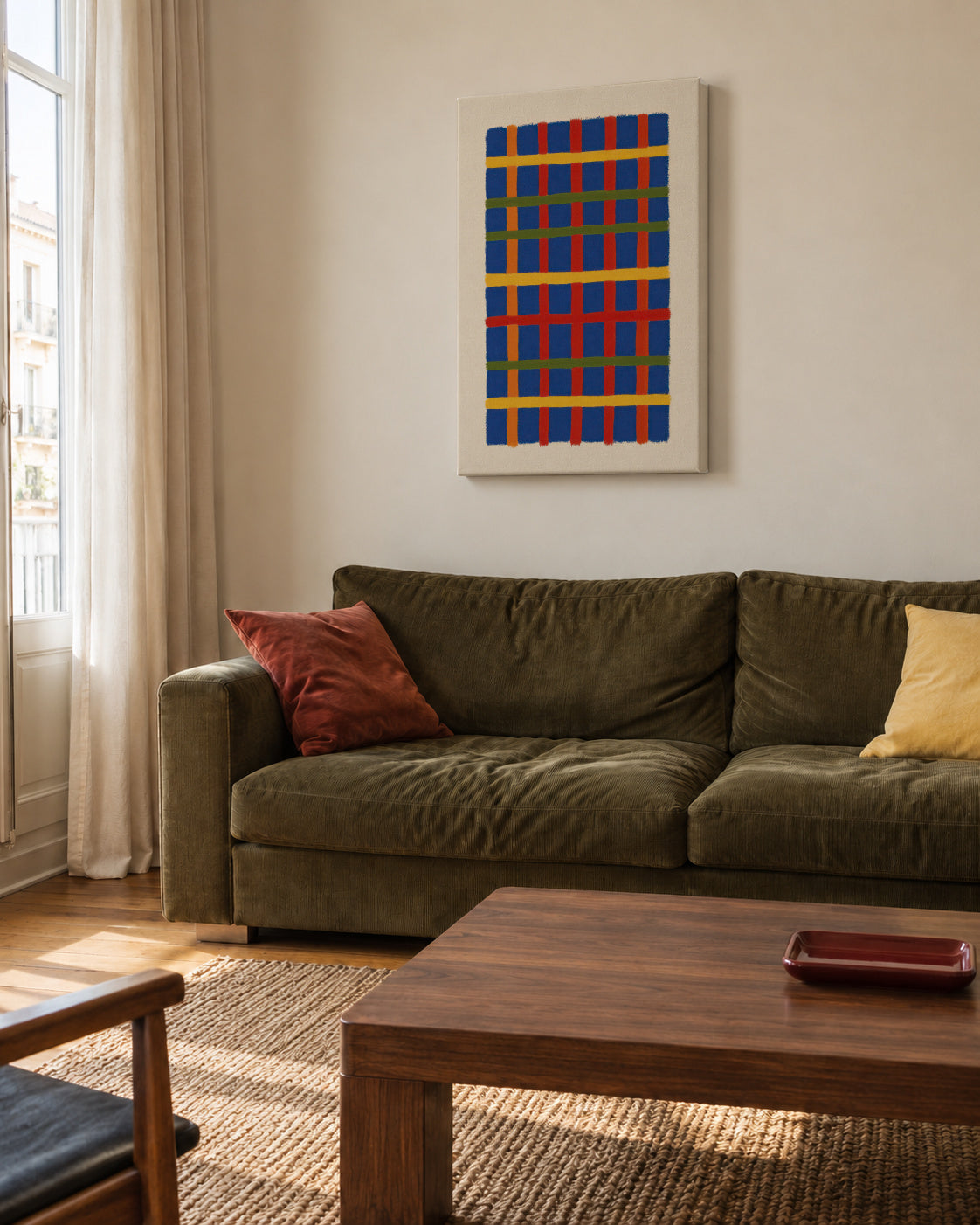 Rhythm Grid No. 03 - Unframed canvas in an interior