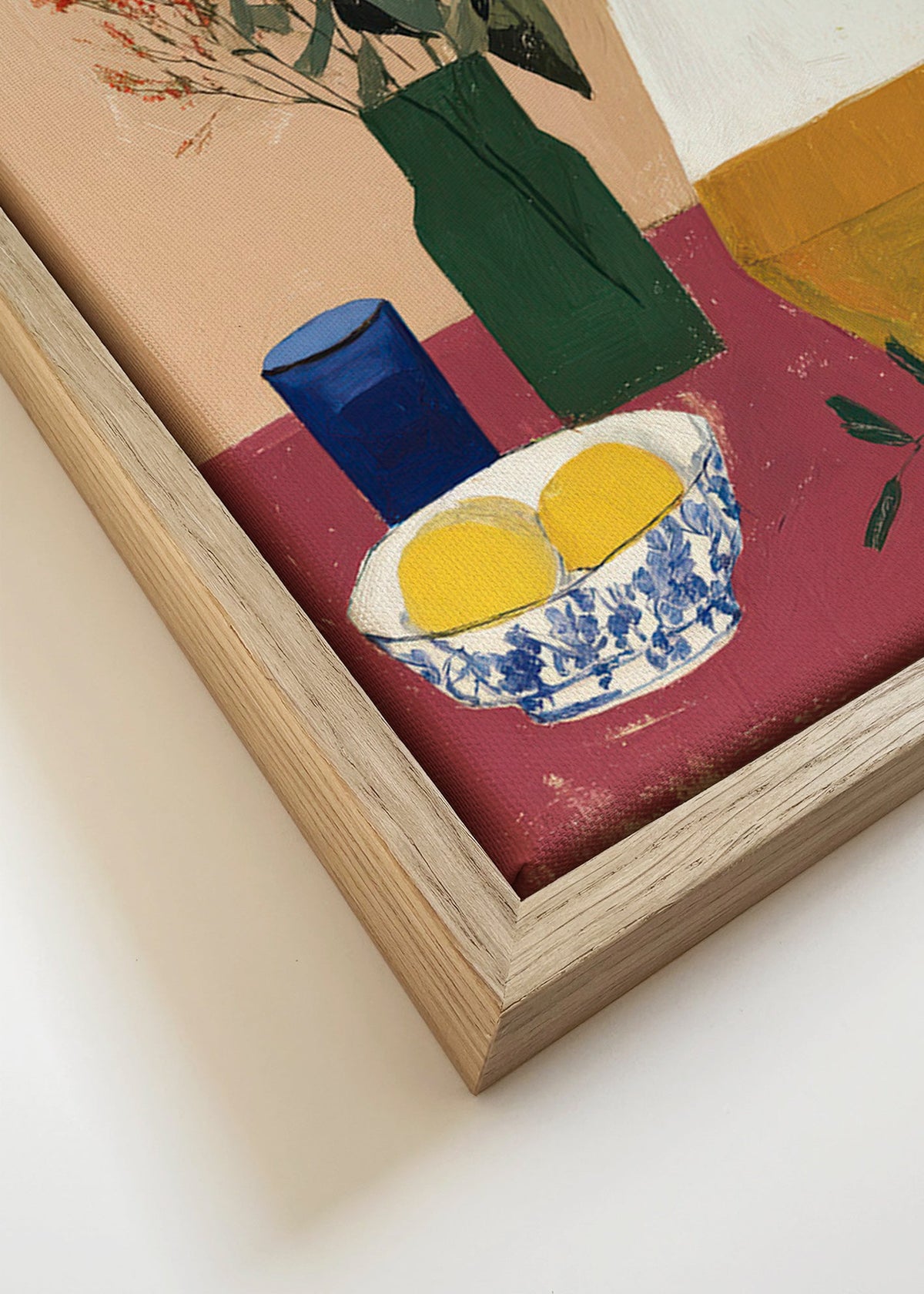 Arte para cozinha com jarra e flores brancas – Canvas detail