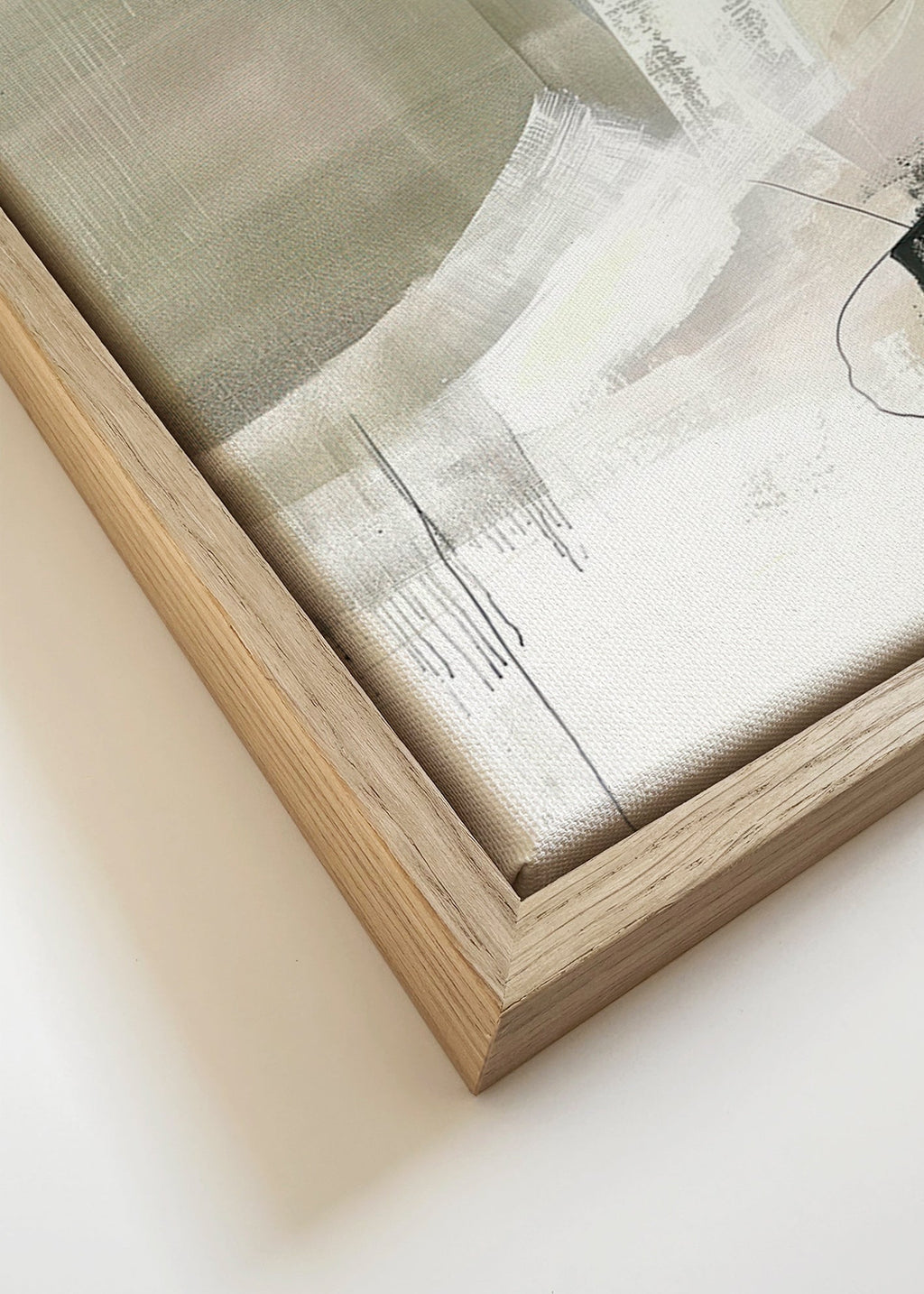 Arte abstrato em tons bege neutros – Canvas detail