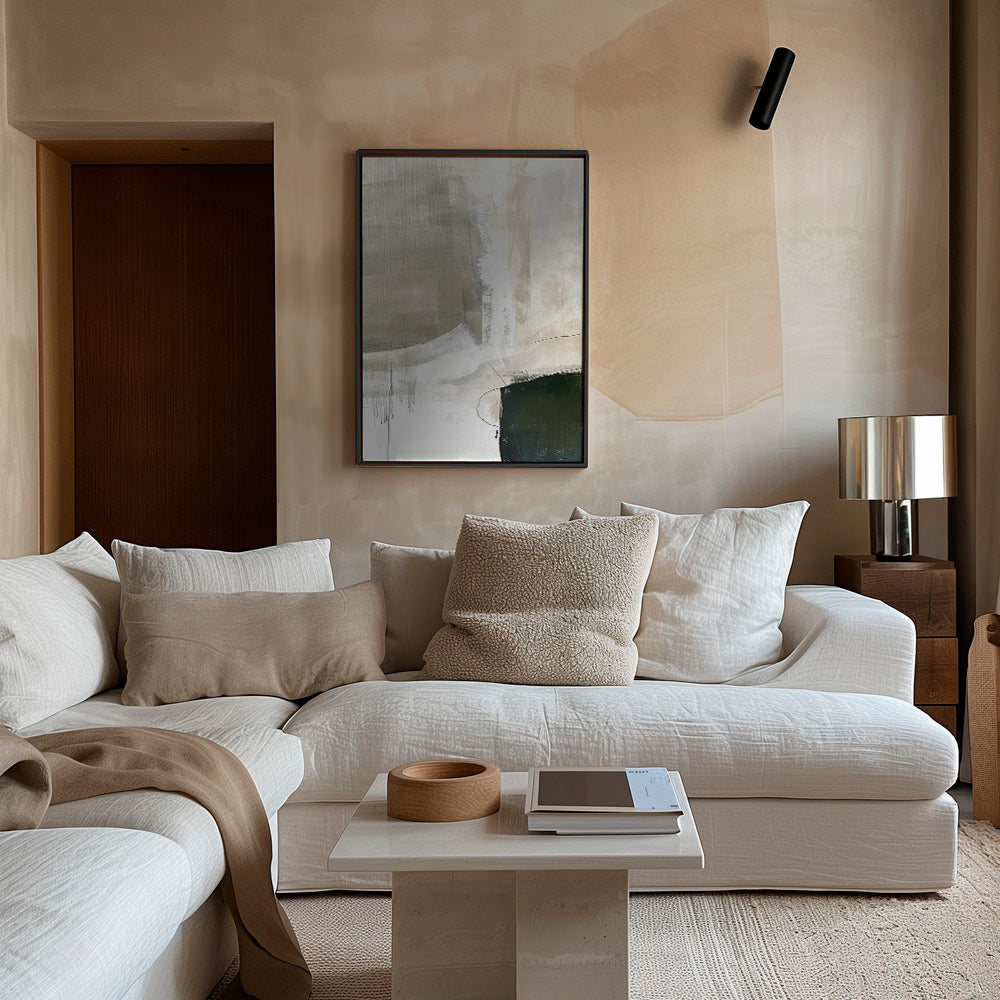 Arte abstrato em tons bege neutros – Canvas1