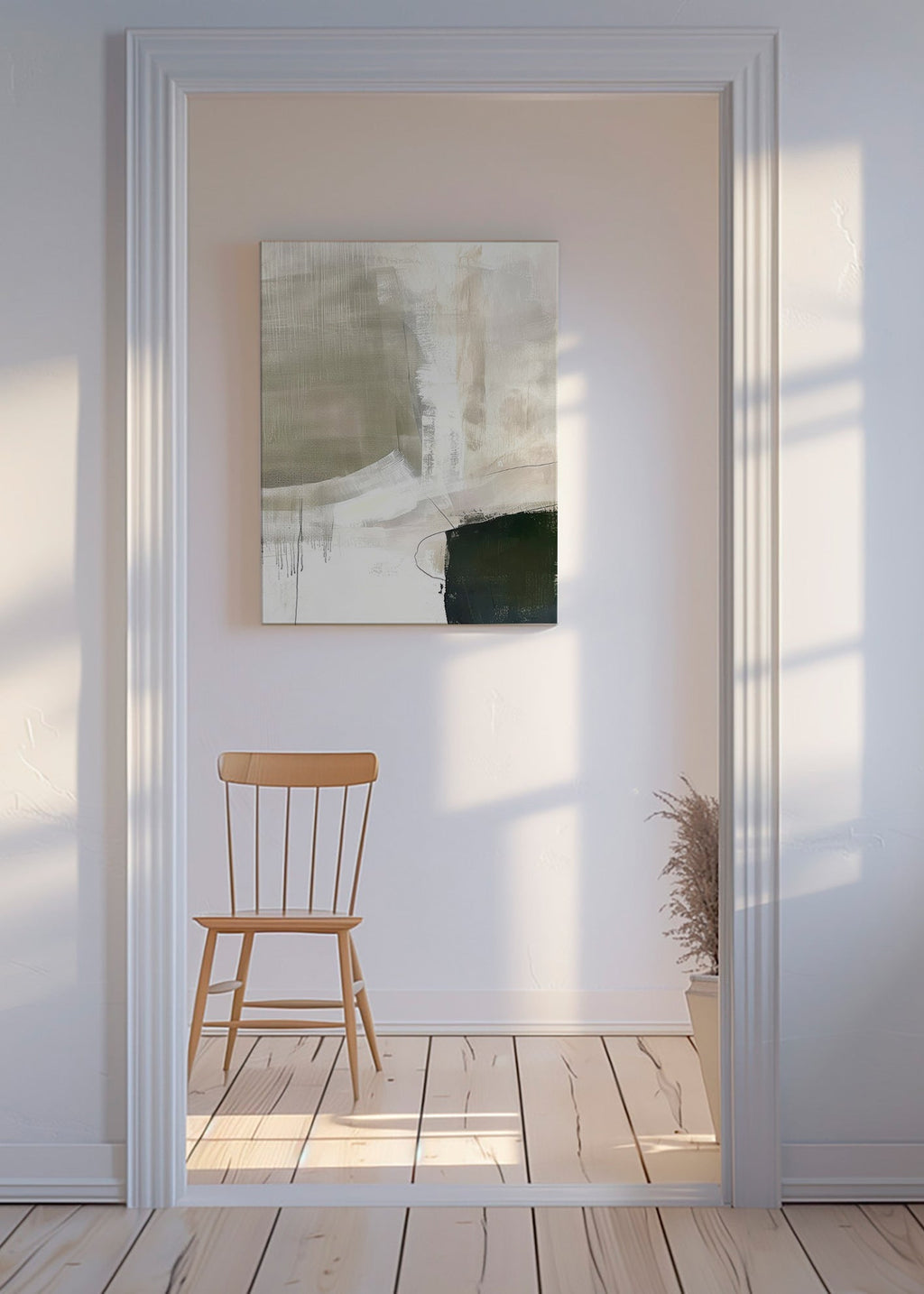 Arte abstrato em tons bege neutros – Canvas