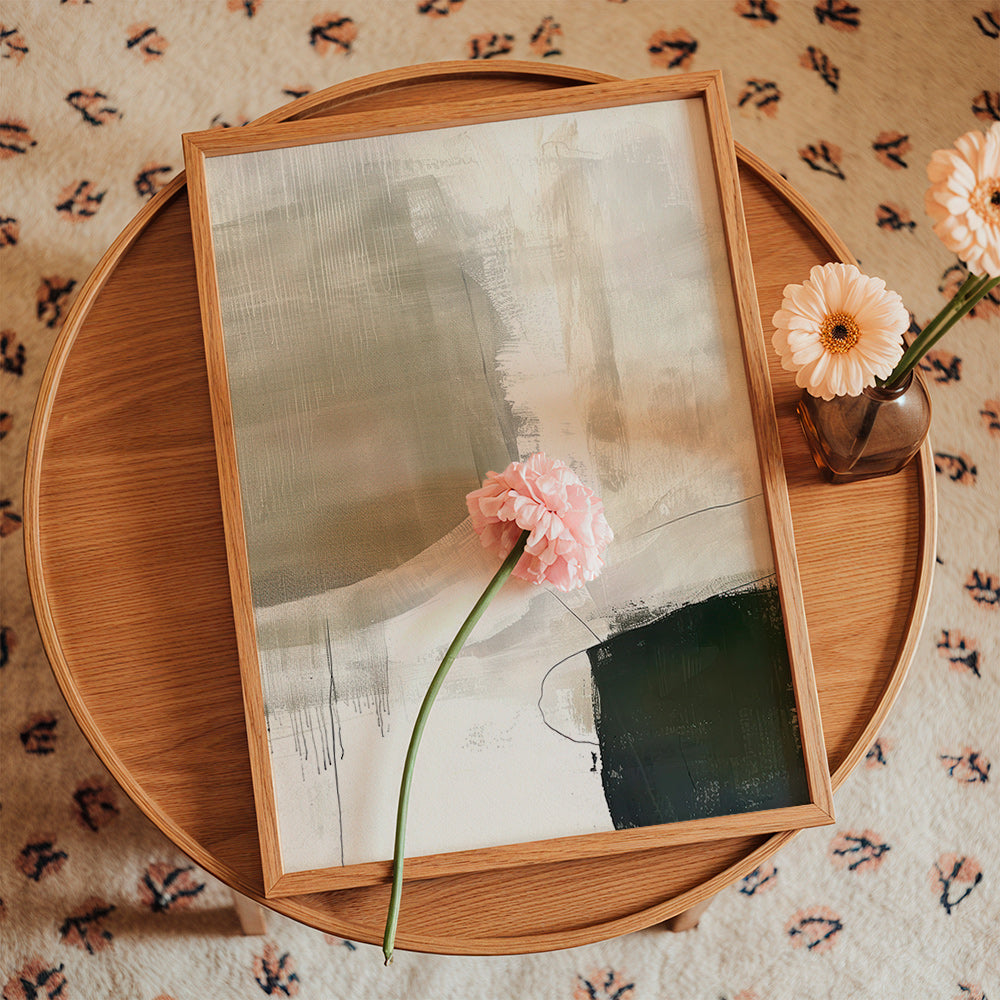 Arte abstrato em tons bege neutros – Product1
