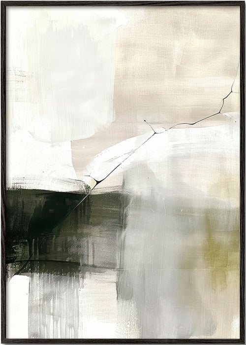 Quadro abstrato com horizonte suave – Black Frame