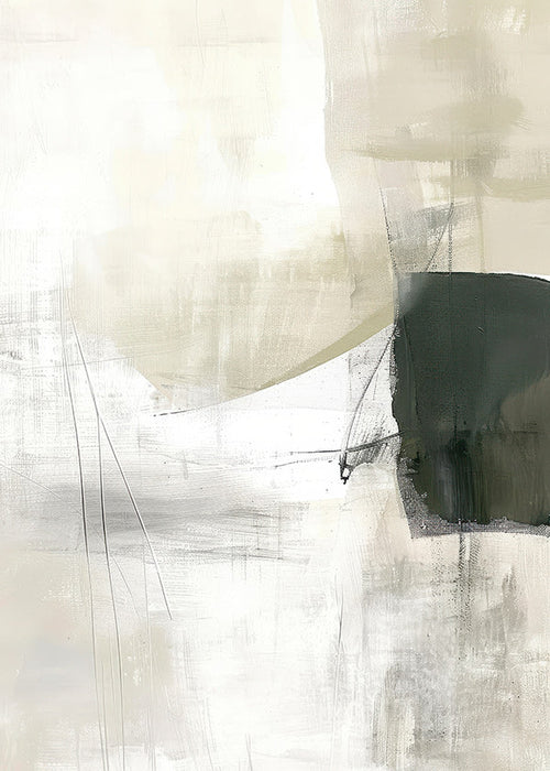 Quadro abstrato minimalista com bloco verde