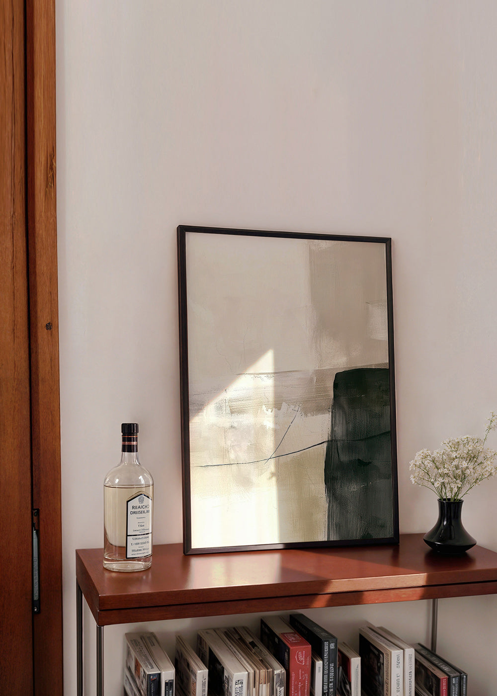 Obra abstrata vertical com bloco escuro – Product3