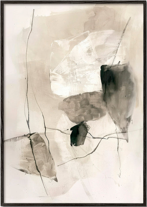 Obra abstrata com lavagens de tinta – Black Frame