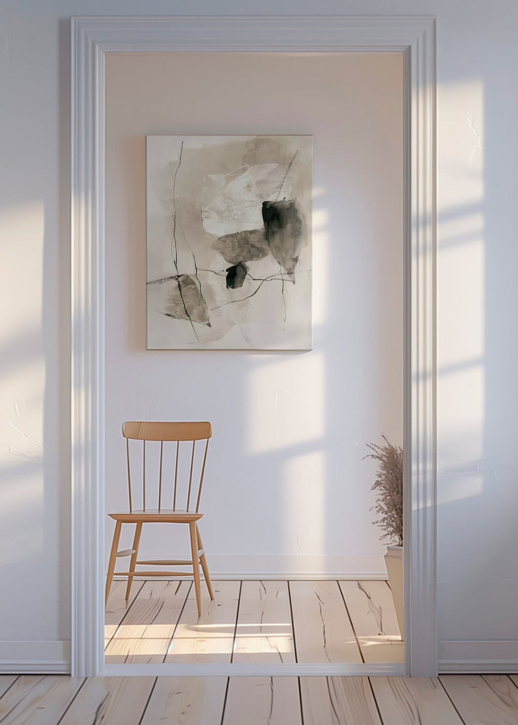 Obra abstrata com lavagens de tinta – Canvas