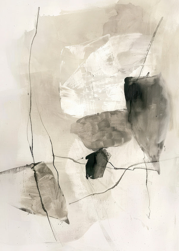 Obra abstrata com lavagens de tinta