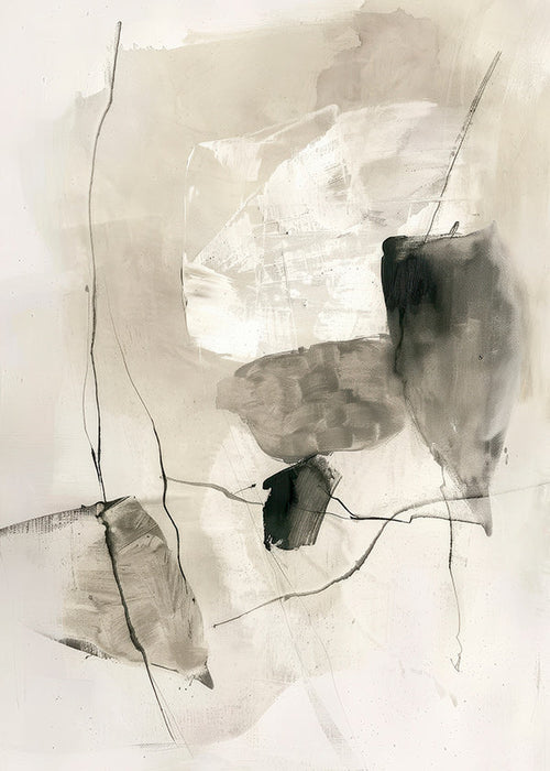 Obra abstrata com lavagens de tinta