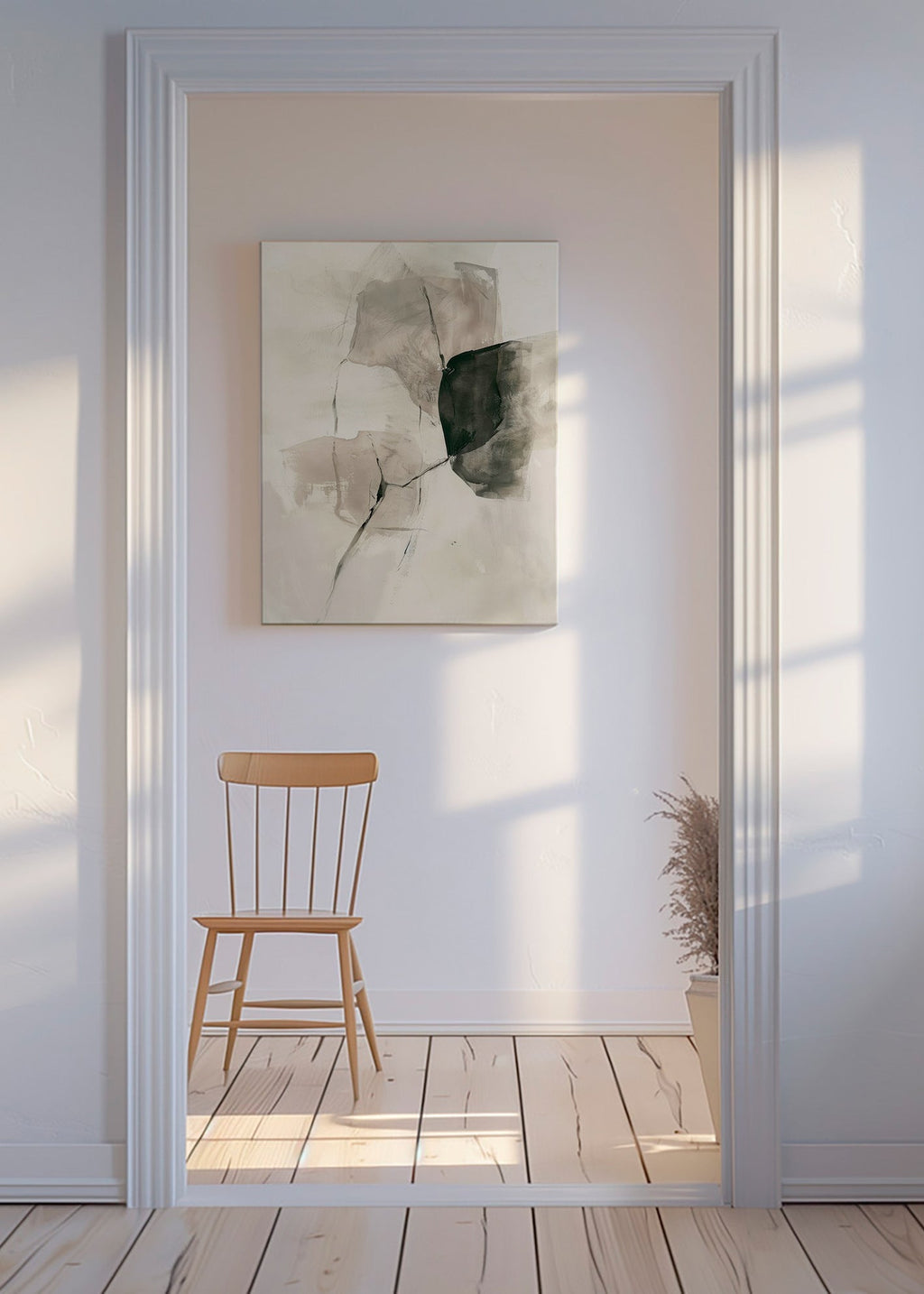Quadro abstrato em tinta e vazios suaves – Canvas