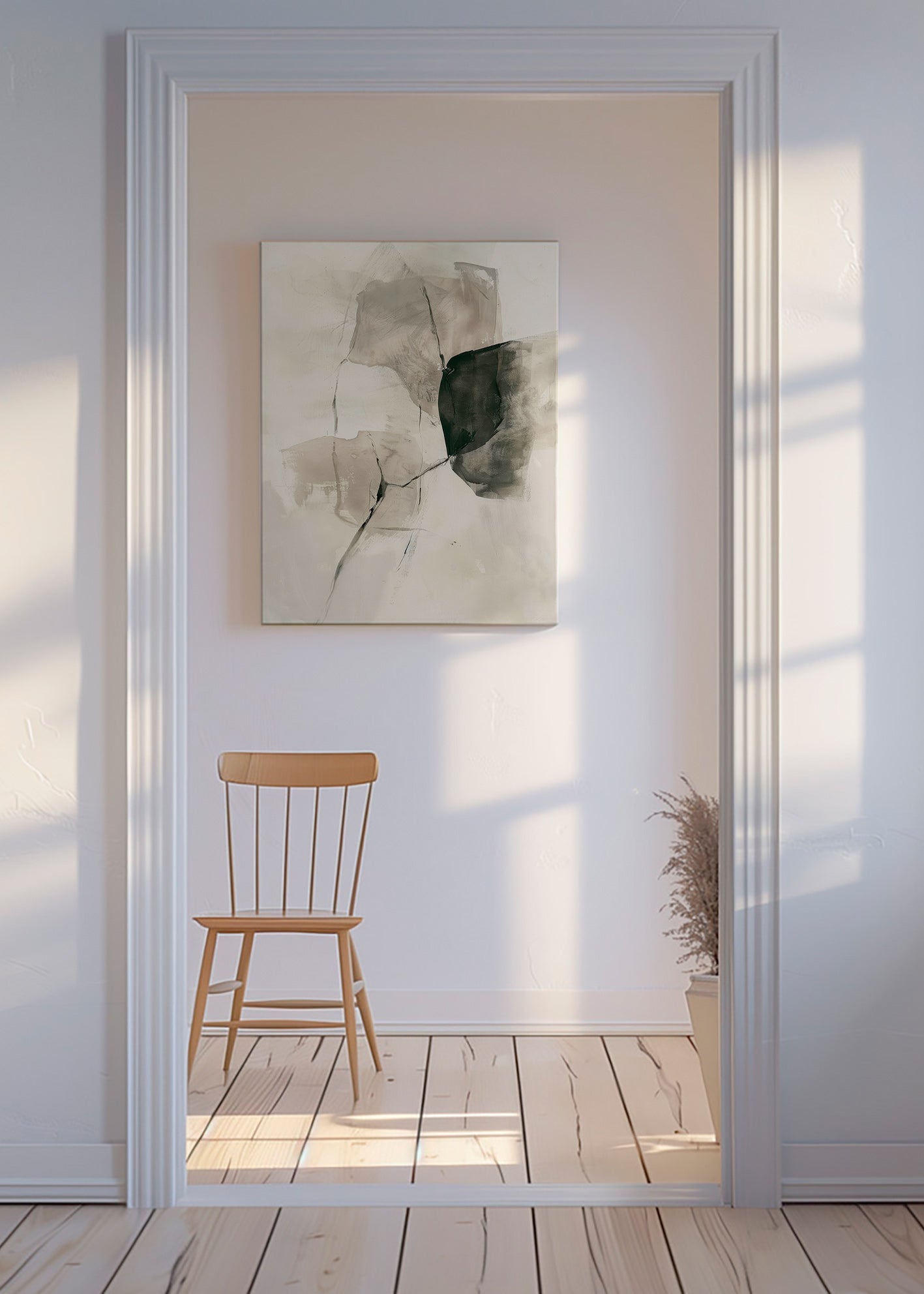 Quadro abstrato em tinta e vazios suaves – Canvas